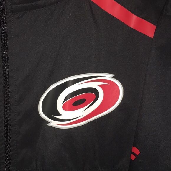 Black Carolina Hurricanes 2006 Stanley Cup Patch NHL Men’s Ice Hockey Jacket-L - Picture 4 of 6